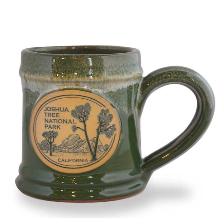 JOSHUA TREE - TANKARD COFFEE MUG - FOREST GREEN W/DIJON WHITE
