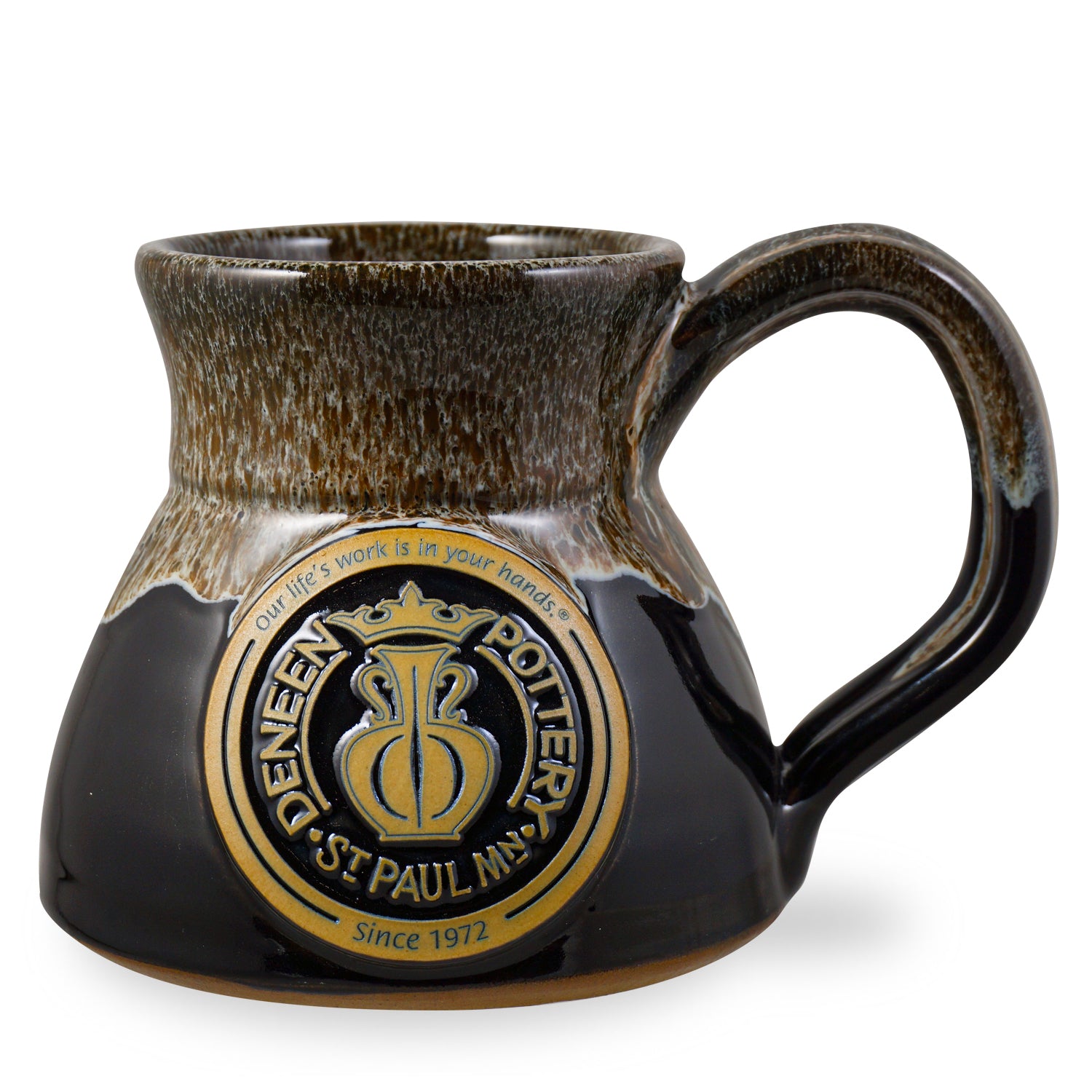 DENEEN RETRO - TRAVEL MUG - BLACK W/ CINNAMON WHITE