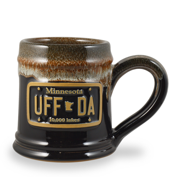 UFF DA - TANKARD MUG - BLACK W/ CINNAMON WHITE – Deneen Pottery